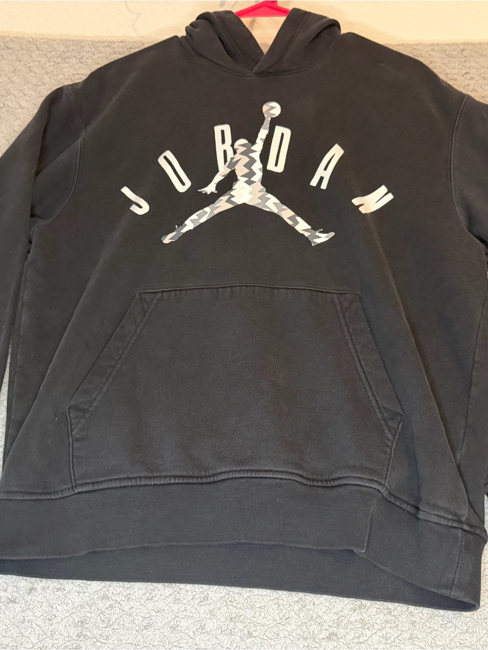 Jordan Black Crewneck Hoodie with White/Camo Jumpman